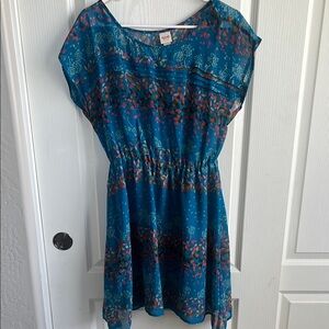 Mossimo Supply Co. Teal and Pink Floral Dress